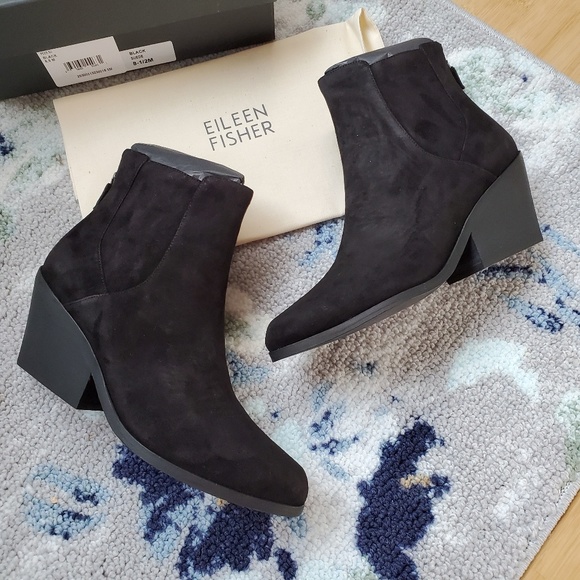 eileen fisher harper suede bootie